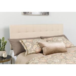 Bedford Tufted Upholstered Queen Size Headboard in Fabric