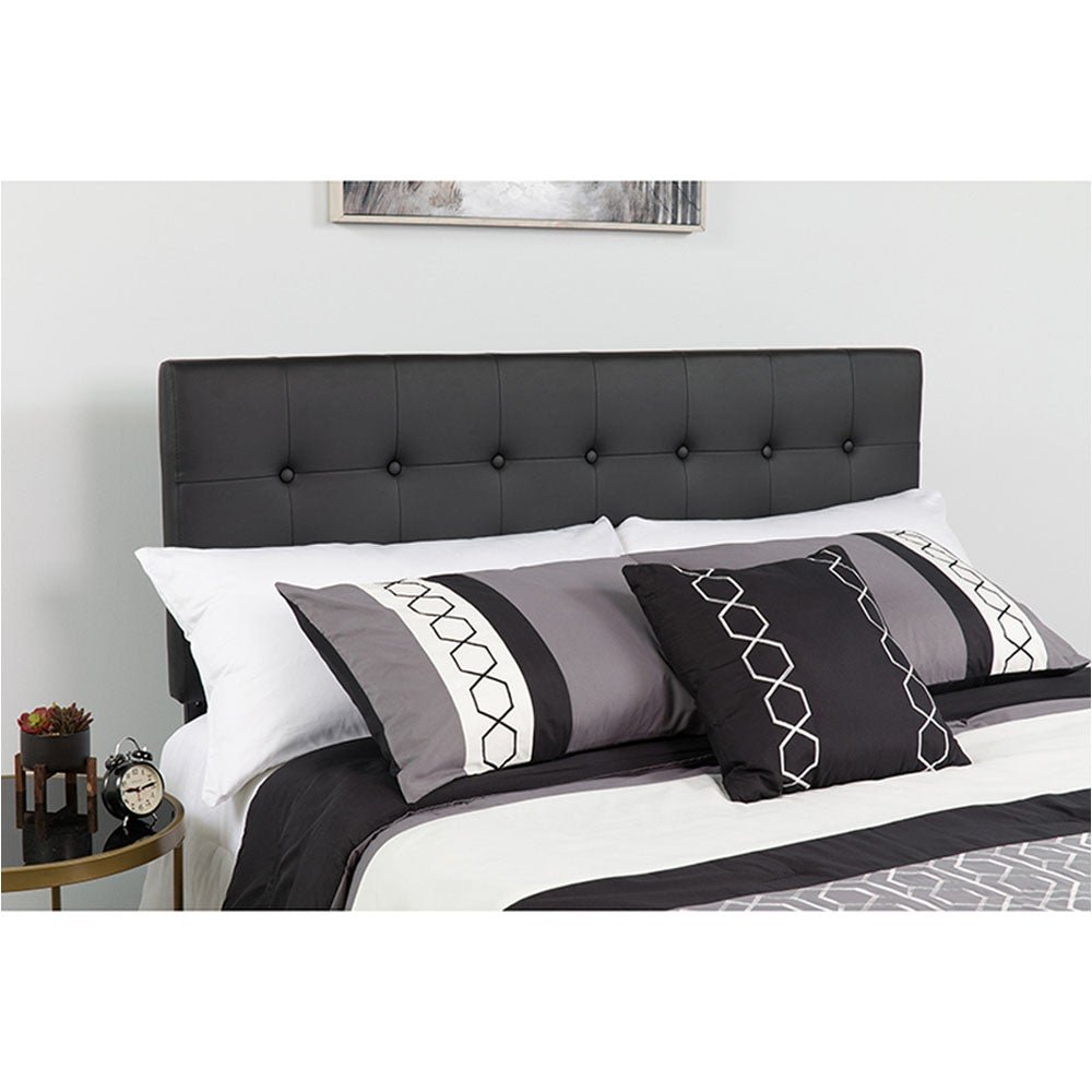 Lennox Tufted Upholstered Queen Size Headboard in Vinyl - Image 4