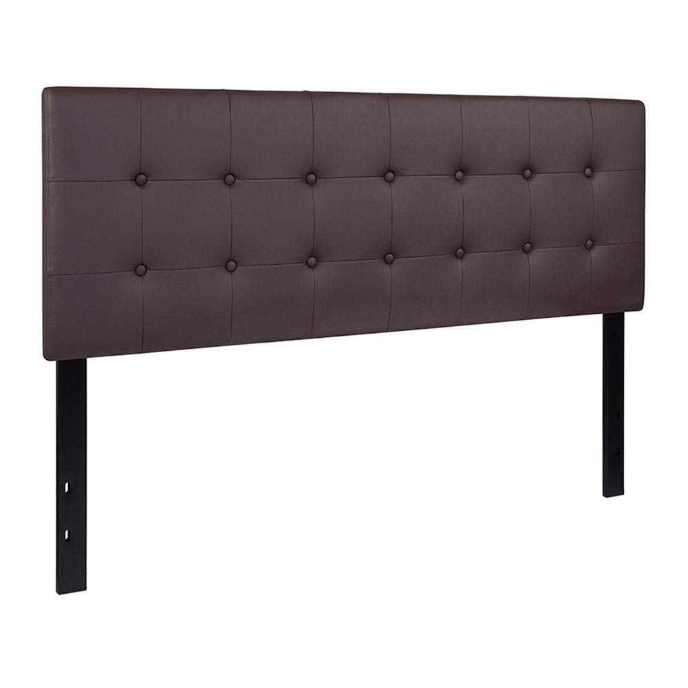 Lennox Tufted Upholstered Queen Size Headboard in Vinyl - Image 8