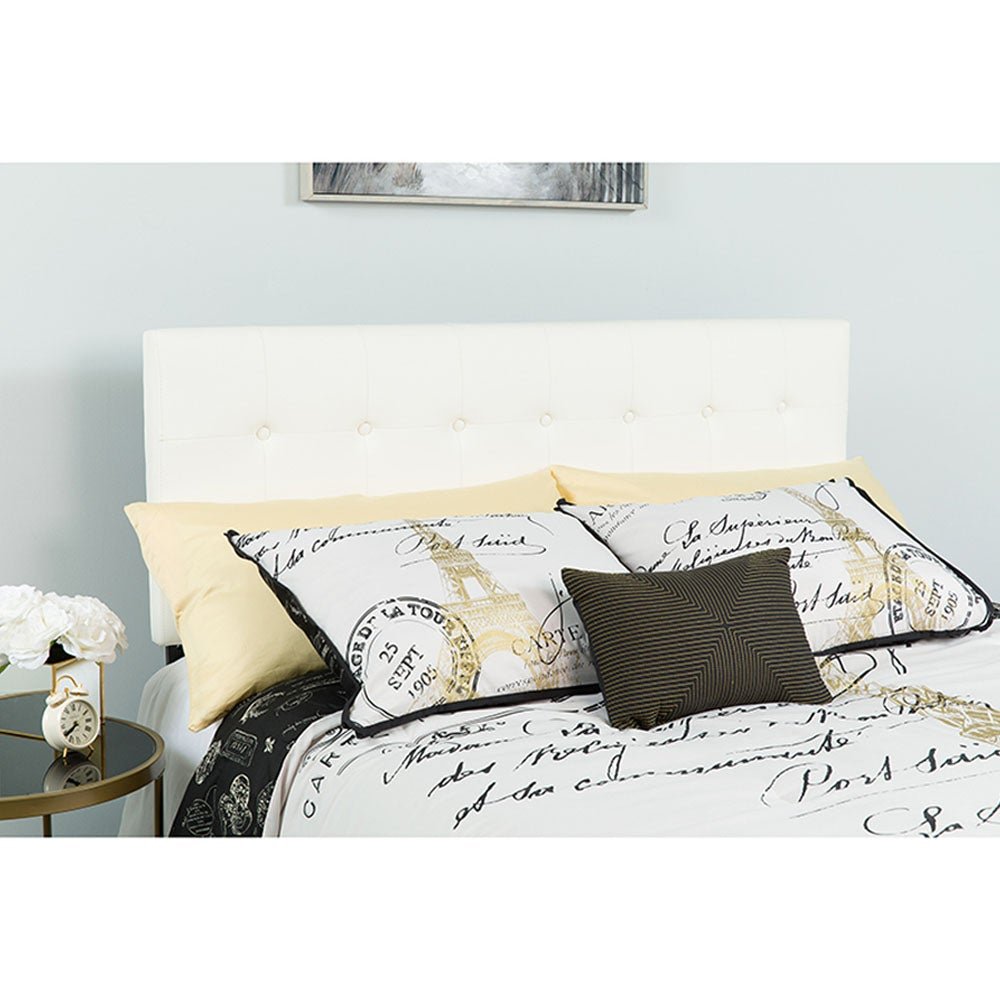 Lennox Tufted Upholstered Queen Size Headboard in Vinyl - Image 23