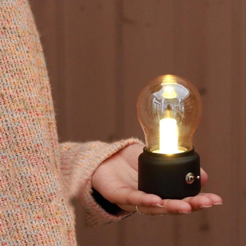 Vintage Lamp LED Night Light Bulb USB Rechargeable Portable - Image 4