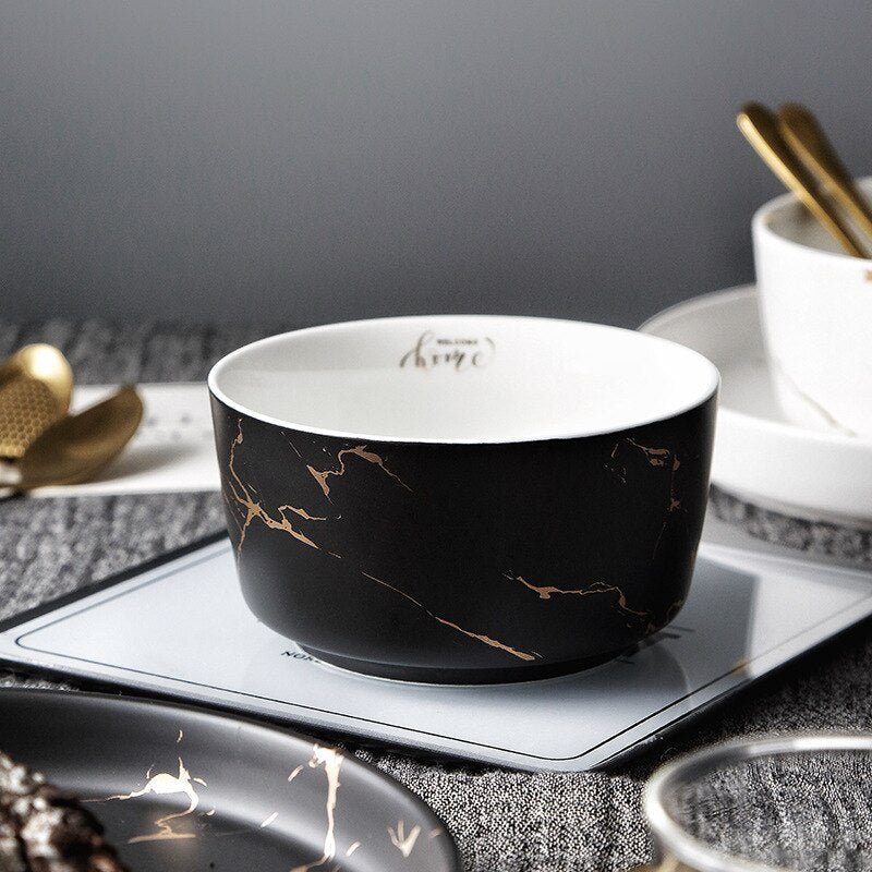 Marble Ceramic Bowl Home Tableware Set Nordic - Image 2
