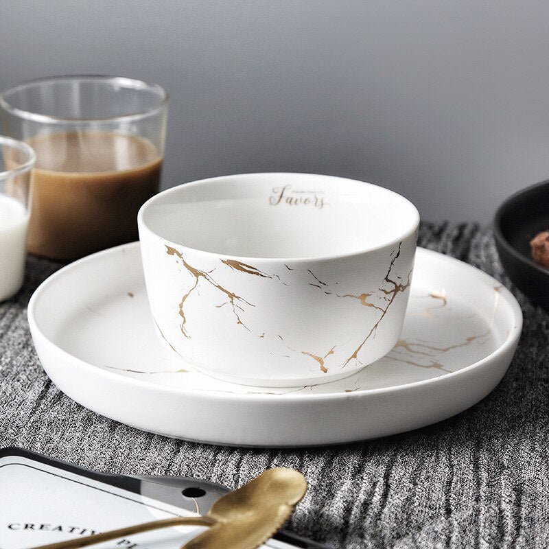 Marble Ceramic Bowl Home Tableware Set Nordic - Image 3
