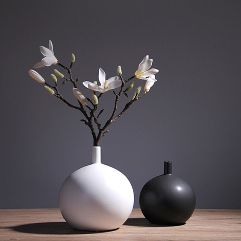 Black Ceramic Tabletop Vase - Image 3