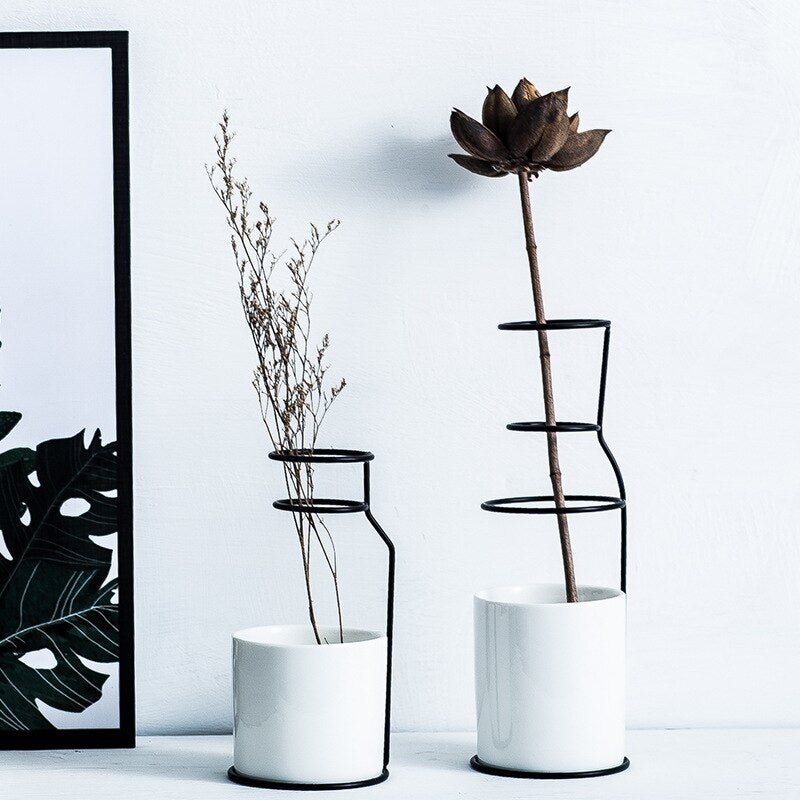 Ceramic Black Iron Vase