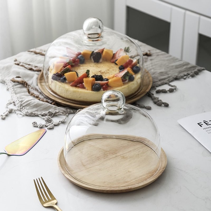 Rustic Wooden Cake Dish - Image 3