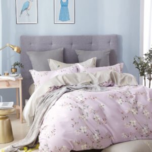 Cynthia Purple Floral 100% Cotton  Comforter Set