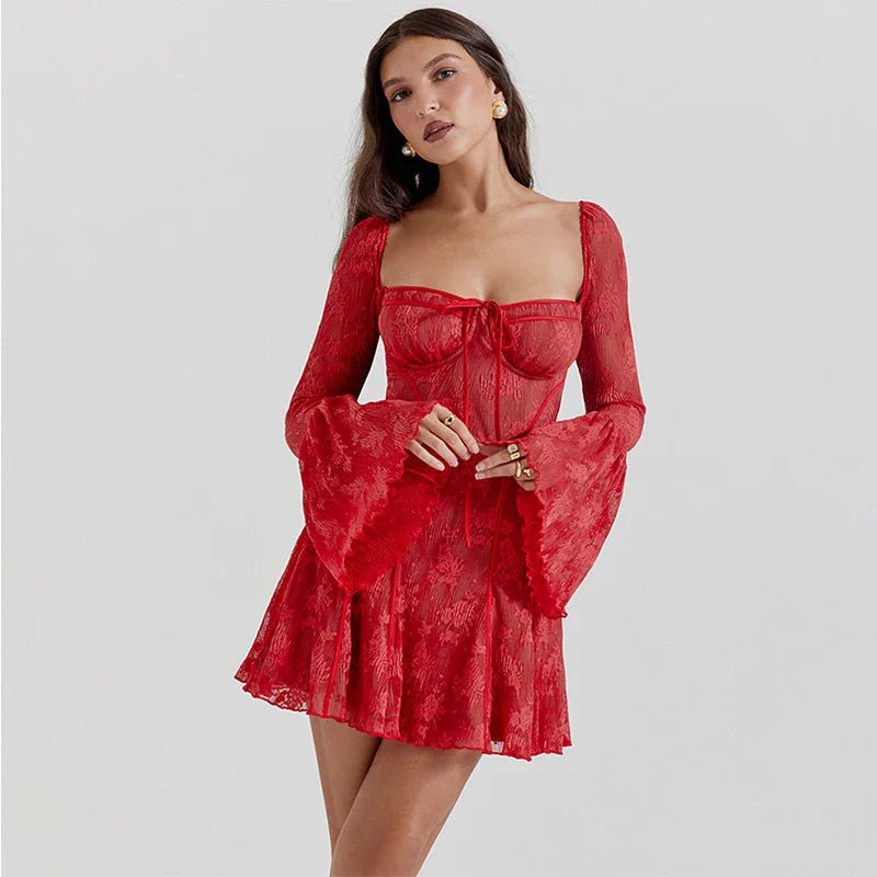 Shawl Drawstring Lace Maxi Dress - Image 10