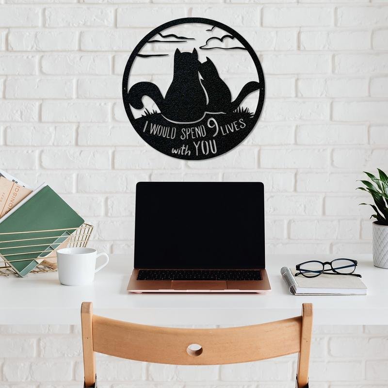 Black Cat Decor - Cat Lover Anniversary Gifts Married Husband Wife - Image 2