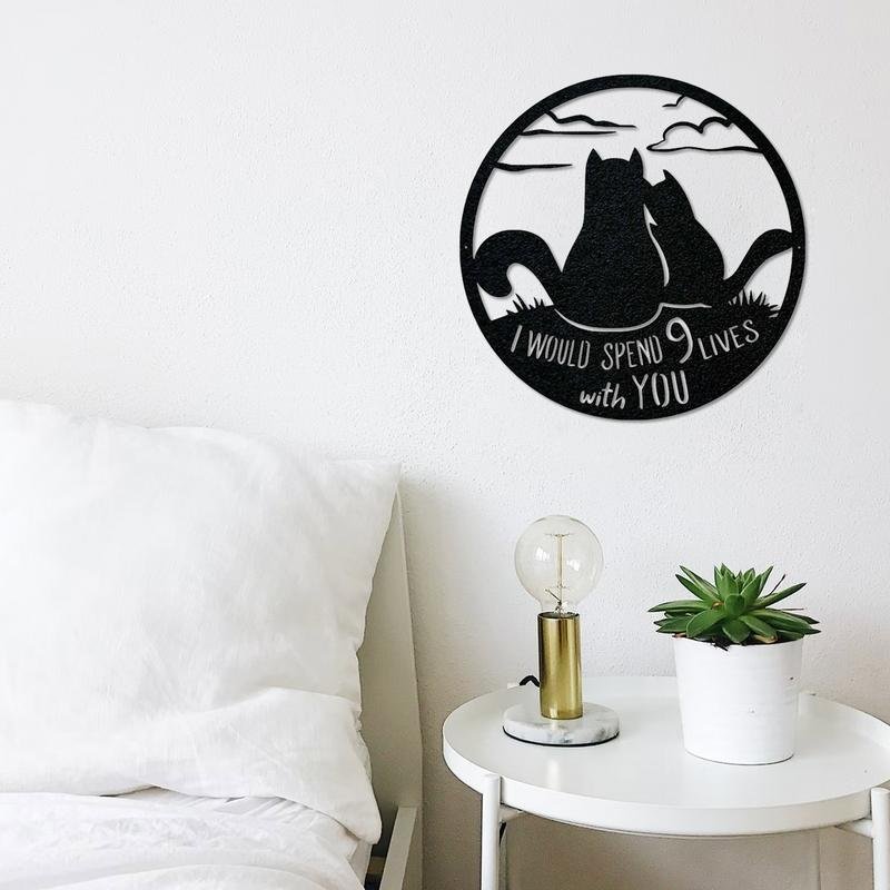Black Cat Decor - Cat Lover Anniversary Gifts Married Husband Wife - Image 5