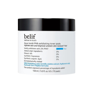 belif Aqua Bomb PHA Exfoliating Toner Pads 5.0 fl oz / 150 ml