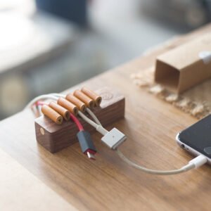 Wooden Computer Wire Organizer