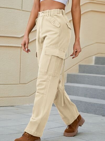 Mid-Rise Waist Straight Jeans with Pockets - Image 3