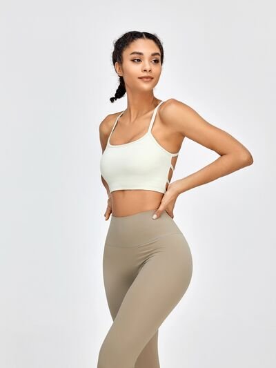 Crisscross Spaghetti Strap Active Bra - Image 10