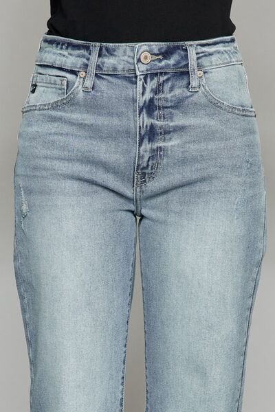 Kancan High Waist Raw Hem Cropped Wide Leg Jeans - Image 8