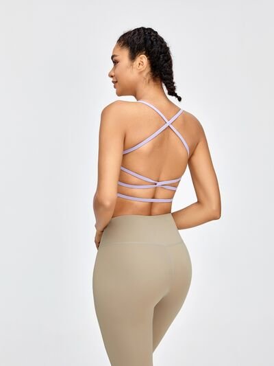 Crisscross Spaghetti Strap Active Bra - Image 18