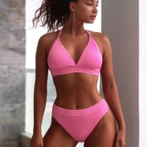 Tied Halter Neck Bikini Set