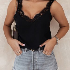 Lace Detail Wide Strap Tank