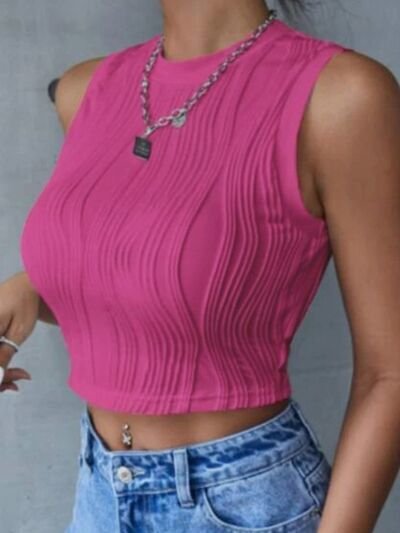 Round Neck Cropped Tank - Image 4
