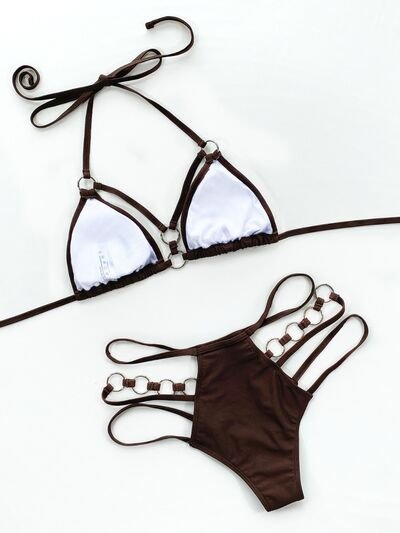 Cutout Halter Neck Two-Piece Bikini Set - Image 2