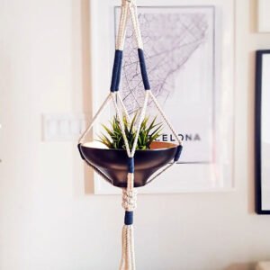 Macrame Plant Hanger, Hanging Planter, Color Block