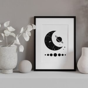 Crescent Moon Bedroom Art Print