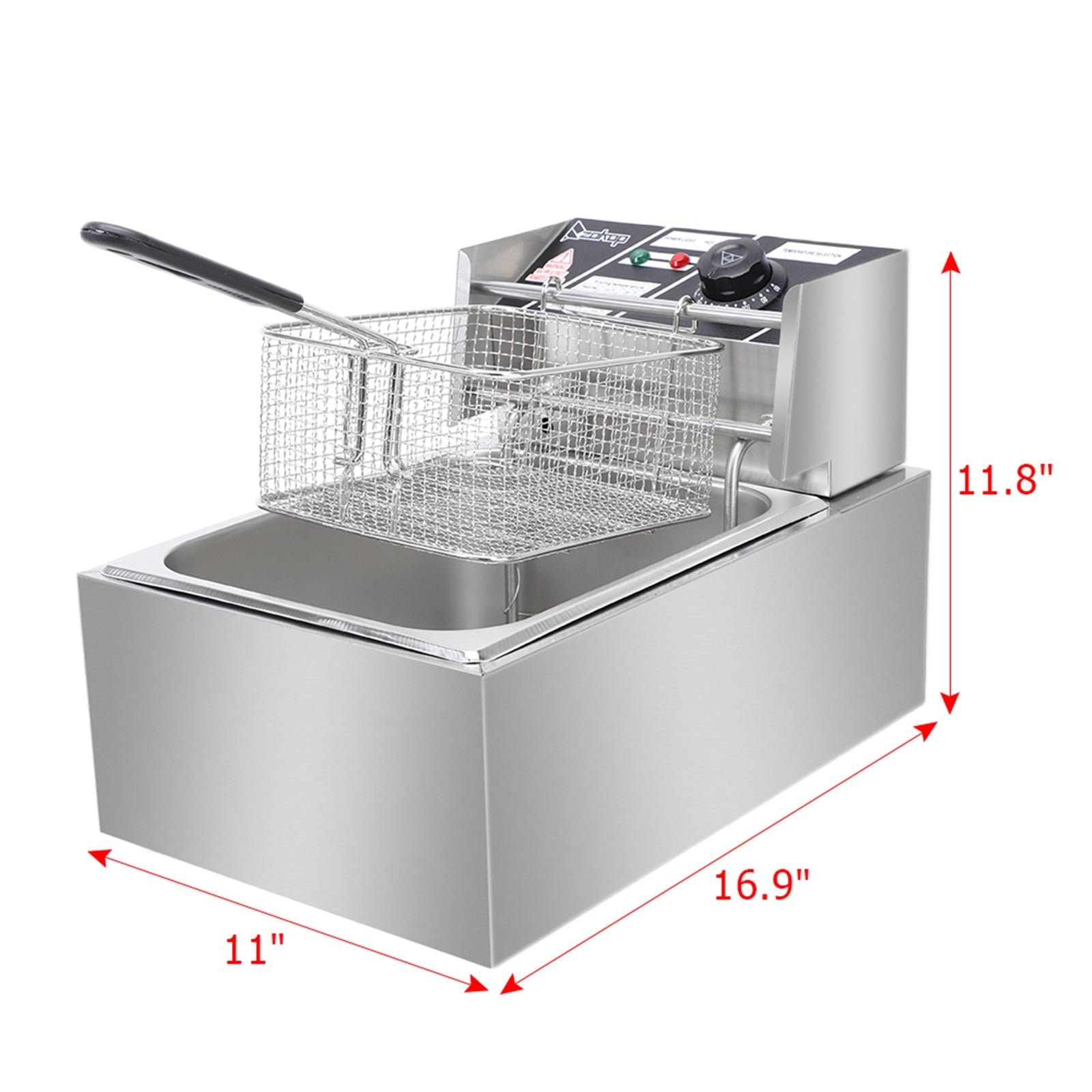 2.5KW 220-240V 6L Stainless Steel Single Cylinder Electric Frye - Image 6