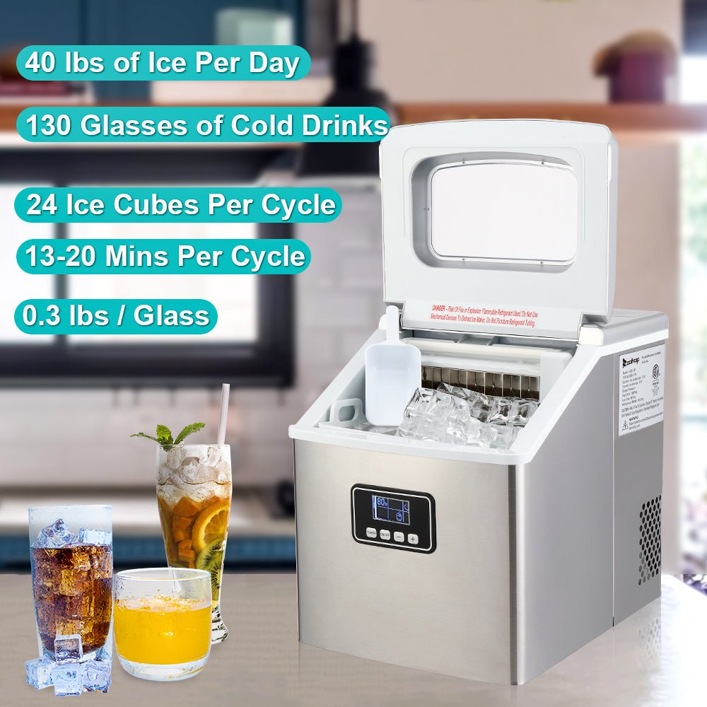 120W/40Lbs/115V/60Hz Stainless Steel Ice Maker - Image 2
