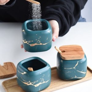 Marble Pattern Ceramic Spice Jars