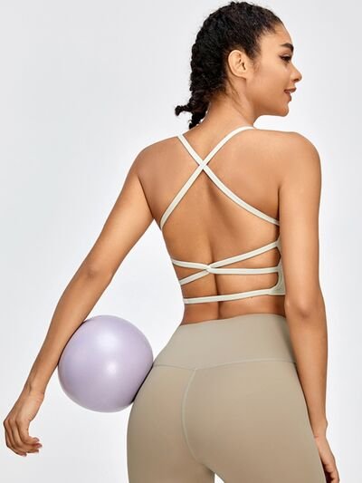 Crisscross Spaghetti Strap Active Bra - Image 12