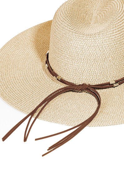 Fame Rope Strap Wide Brim Weave Hat - Image 2