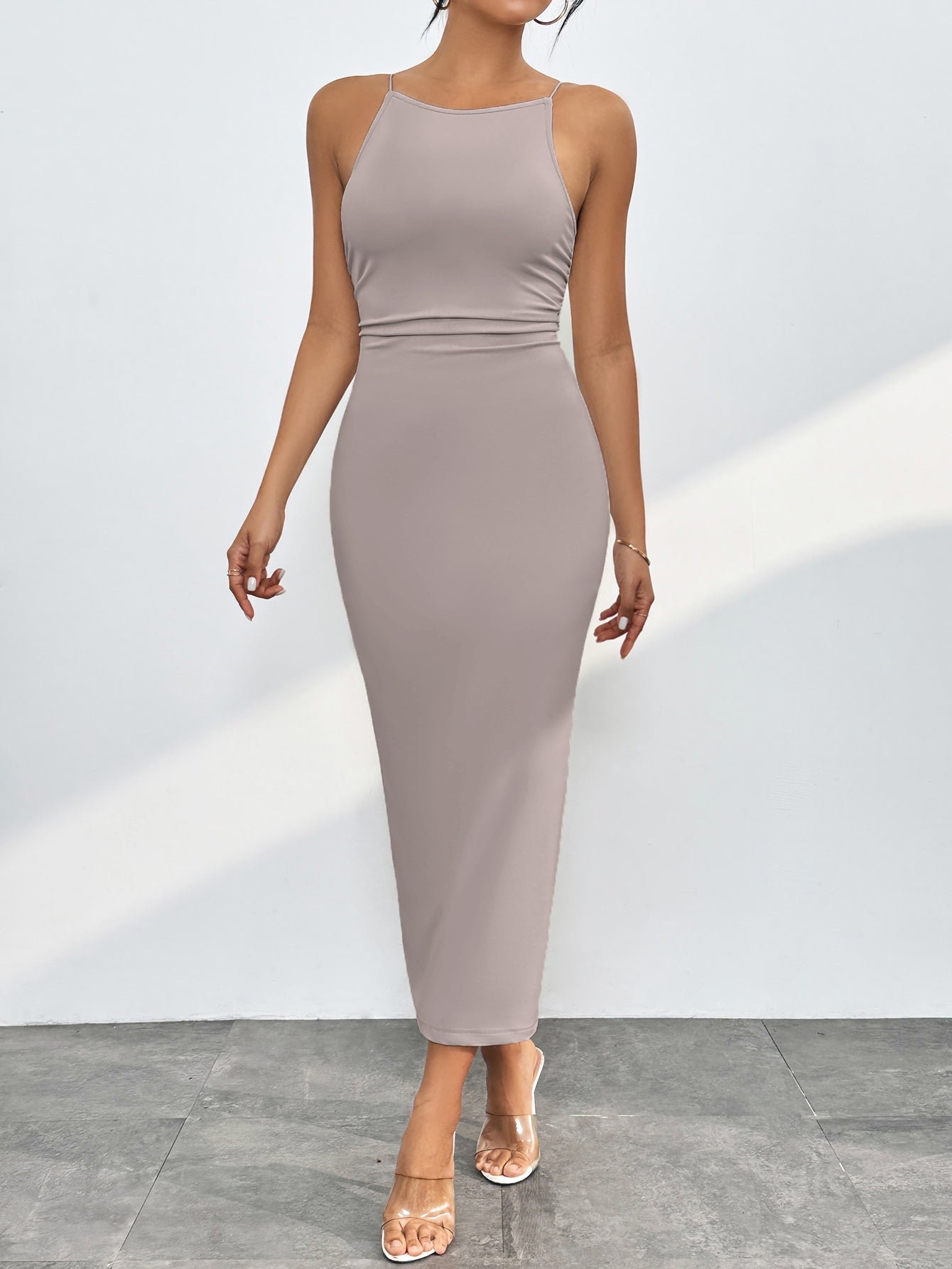 Round Neck Sleeveless Wrap Dress - Image 12