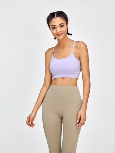 Crisscross Spaghetti Strap Active Bra - Image 16
