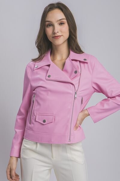 LOVE TREE Collared Neck Zip Up Jacket - Image 4