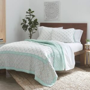 100% Long Staple Cotton Voile Block Printed Quilt