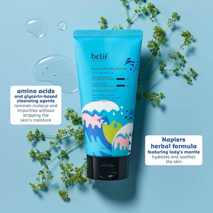 belif Aqua Bomb Hydrating Jelly Cleanser 5.41 oz/ 160 mL - Image 5