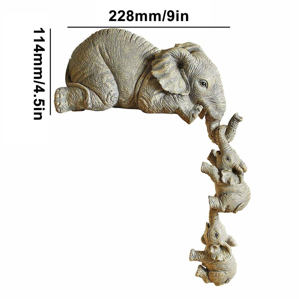 Three-Piece Elephant Hanging Statue - Image 3