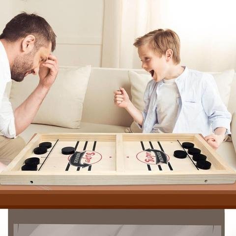 Wooden Sling Puck Game Table Hockey - Image 3